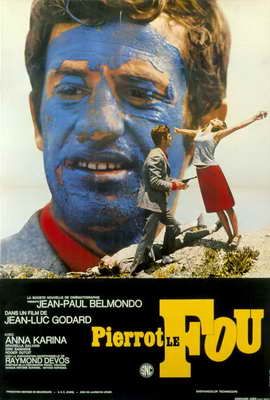 Pierrot Le Fou 狂人彼埃洛 (1965) (藍面黃字) Foreign Style A Poster