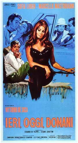 Yesterday, Today and Tomorrow (1963) Italian Style A Blue Poster